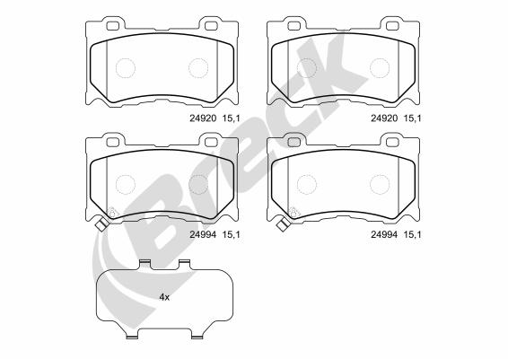 Set placute frana,frana disc 24994 00 551 00 BRECK